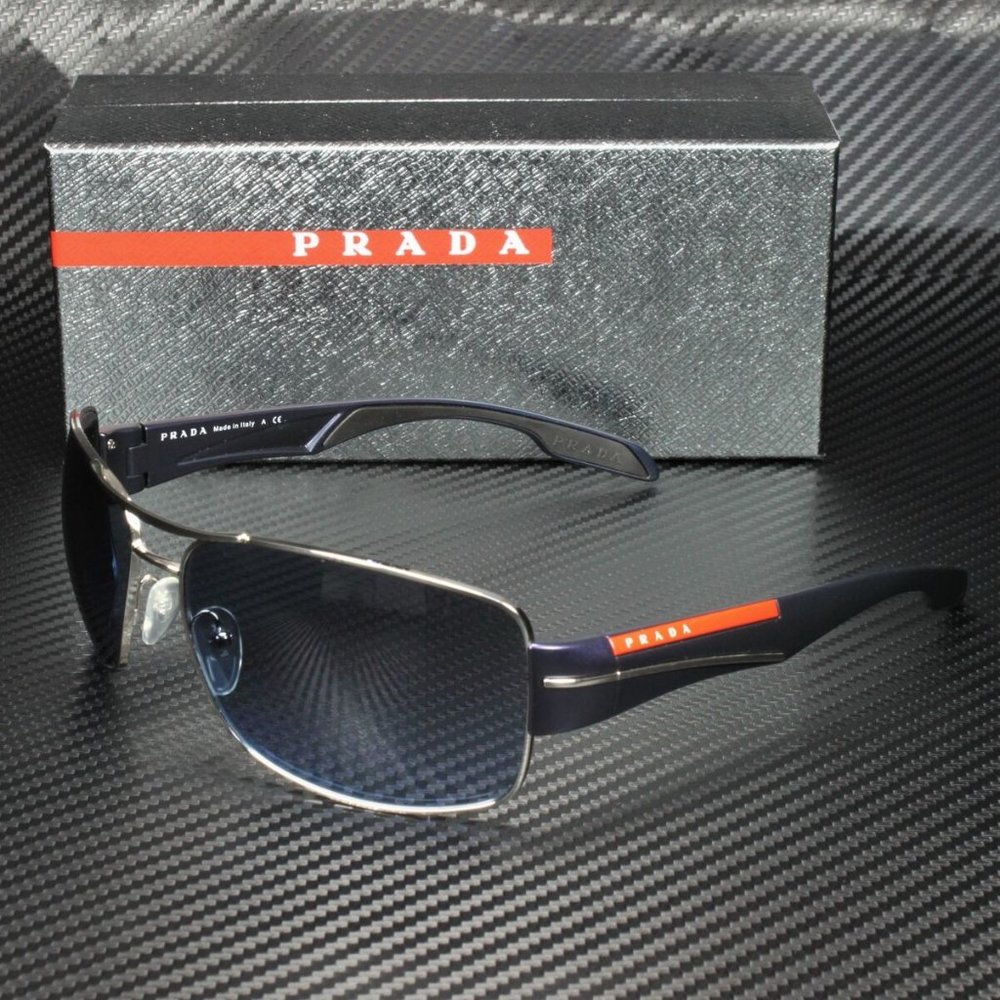 Prada Linea Rossa Grey Blue Men's Sunglasses